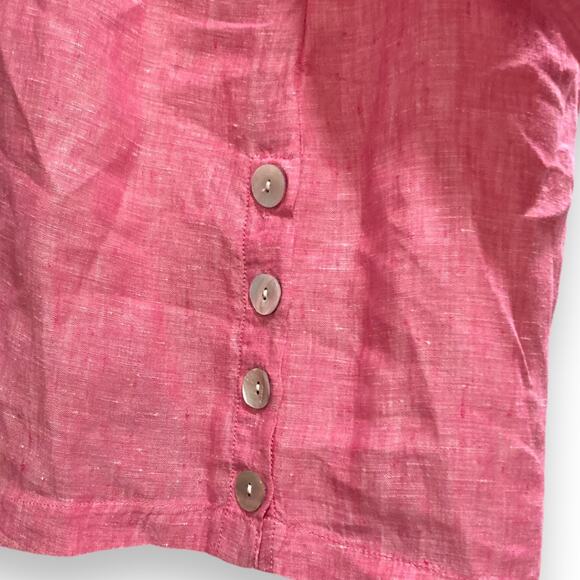 Tahari Pink 3/4 Sleeve Oversize Boho Mom Gauze Loose Fit Linen Top Size 1X - Picture 11 of 16